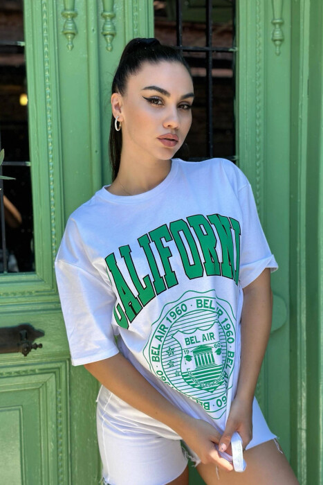 CALIFORNIA COTTON WOMEN T-SHIRT WHITE-E BARDHE - 2