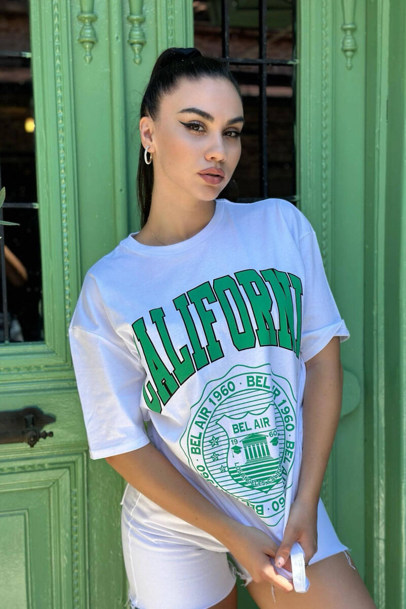 CALIFORNIA COTTON WOMEN T-SHIRT WHITE-E BARDHE - 2