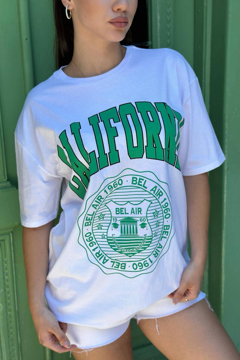 CALIFORNIA COTTON WOMEN T-SHIRT WHITE-E BARDHE - 3