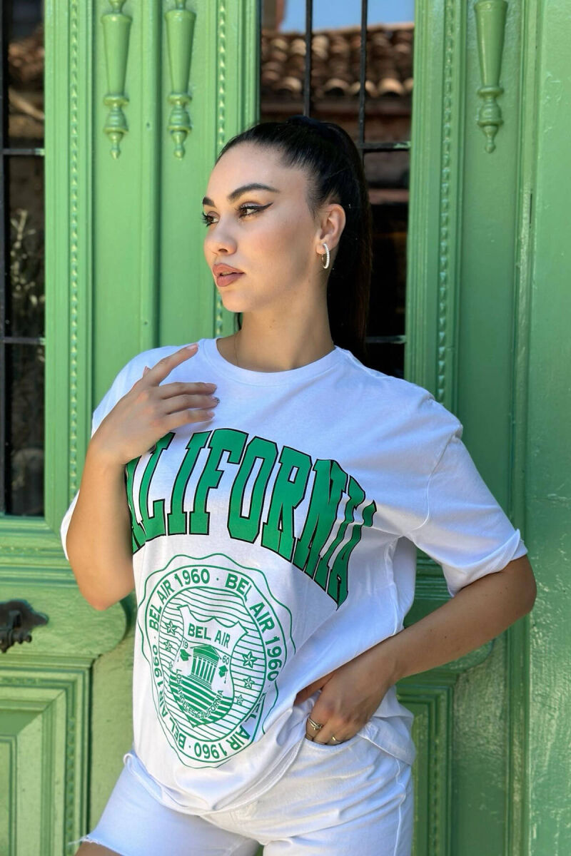 CALIFORNIA COTTON WOMEN T-SHIRT WHITE-E BARDHE - 4