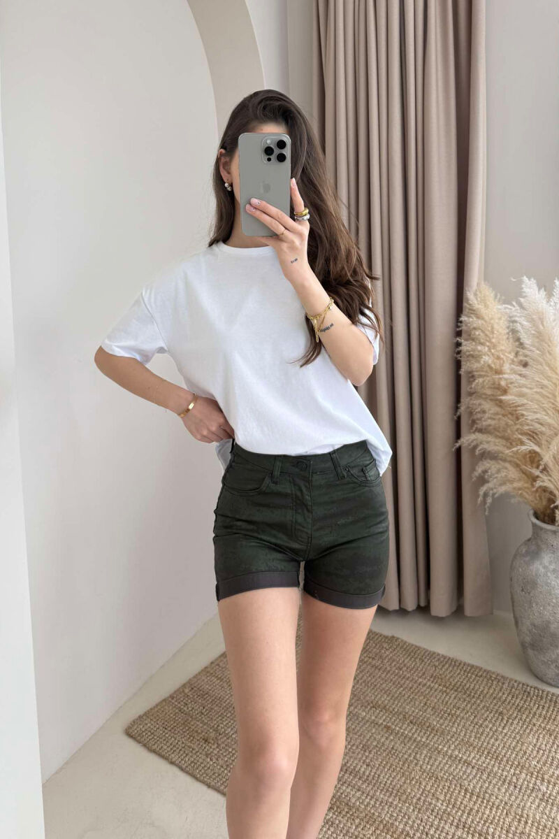 CAMO SIMPLE WOMEN SHORT JEANS DARK GREEN/JEE - 1