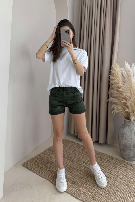 CAMO SIMPLE WOMEN SHORT JEANS GREEN/JESHILE 