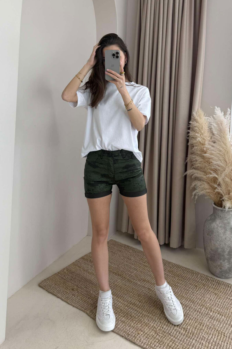 CAMO SIMPLE WOMEN SHORT JEANS GREEN/JESHILE - 1