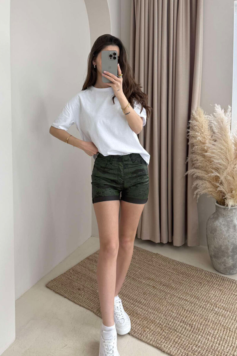 CAMO SIMPLE WOMEN SHORT JEANS GREEN/JESHILE - 2