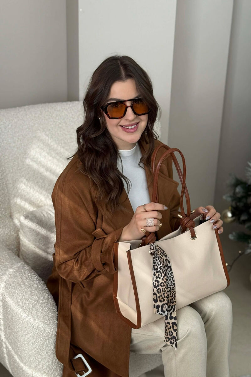 ÇANTE E THJESHTE ME DETAJIN E SHALLIT PER FEMRA NE NGJYRE KREM - 5