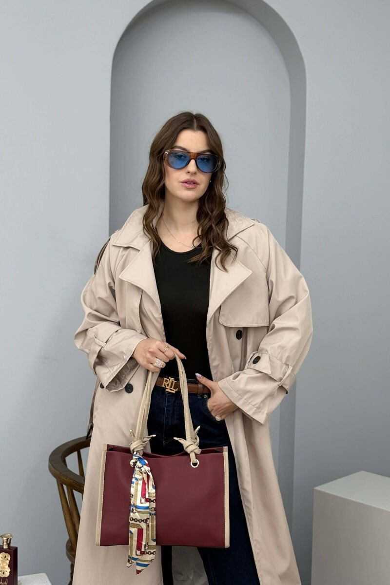 ÇANTE E THJESHTE ME DETAJIN E SHALLIT PER FEMRA NE NGJYRE VISHNJE - 4