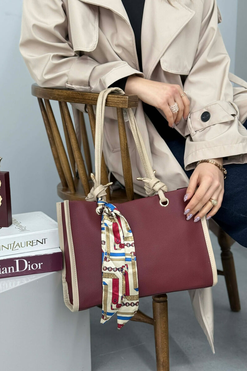 ÇANTE E THJESHTE ME DETAJIN E SHALLIT PER FEMRA NE NGJYRE VISHNJE - 1