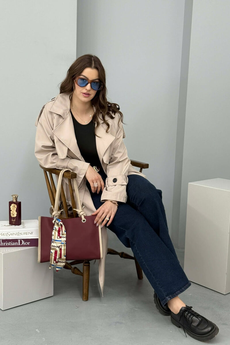 ÇANTE E THJESHTE ME DETAJIN E SHALLIT PER FEMRA NE NGJYRE VISHNJE - 7