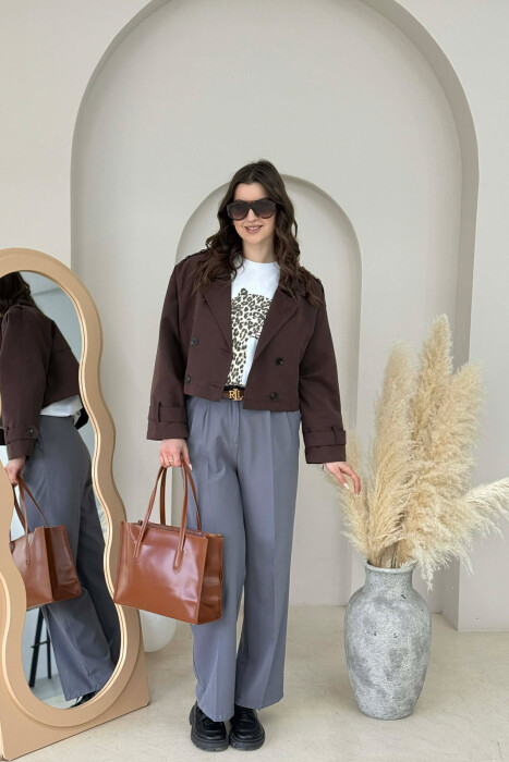 ÇANTE E THJESHTE NJE NGJYRESHE LEKURE PER FEMRA NE NGJYRE KAFE - 2