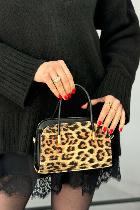 ÇANTE E THJESHTE NJE NGJYRESHE PER FEMRA ME DIZJAN LEOPARD - 6