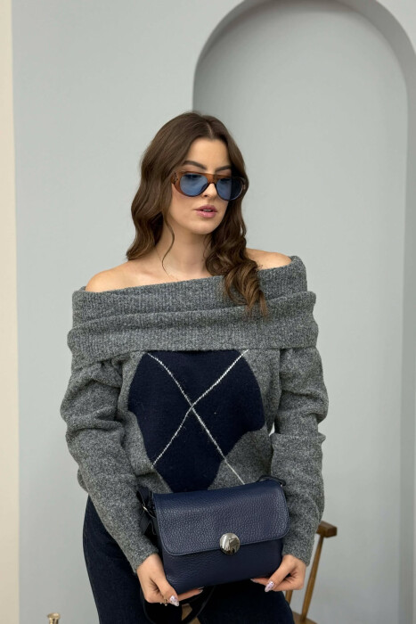 ÇANTE E THJESHTE NJE NGJYRESHE PER FEMRA NE NGJYRE BLU - 6