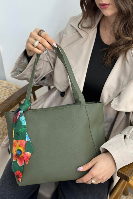 ÇANTE E THJESHTE NJE NGJYRESHE ME DETAJIN E SHALLIT PER FEMRA NE NGJYRE JESHILE - 1