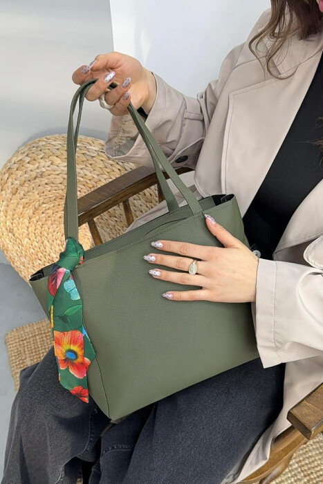 ÇANTE E THJESHTE NJE NGJYRESHE ME DETAJIN E SHALLIT PER FEMRA NE NGJYRE JESHILE - 4