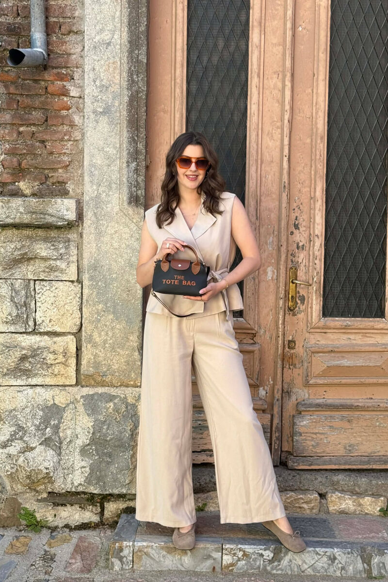 CANTE E VOGEL ME SHKRIM PARA PER FEMRA NE NGJYRE TE ZEZE DHE KAFE - 3