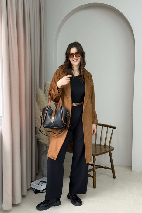 ÇANTE LEKURE E THJESHTE NJE NGJYRESHE PER FEMRA NE NGJYRE TE ZEZE ME KAFE - 3