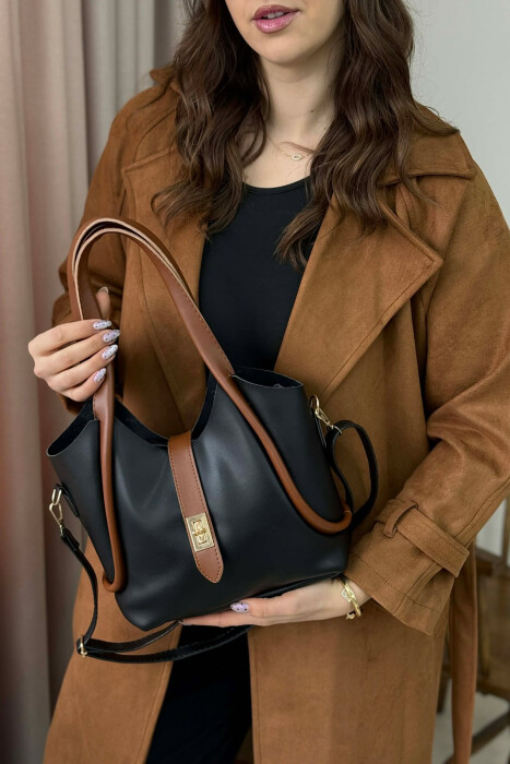 ÇANTE LEKURE E THJESHTE NJE NGJYRESHE PER FEMRA NE NGJYRE TE ZEZE ME KAFE - 5