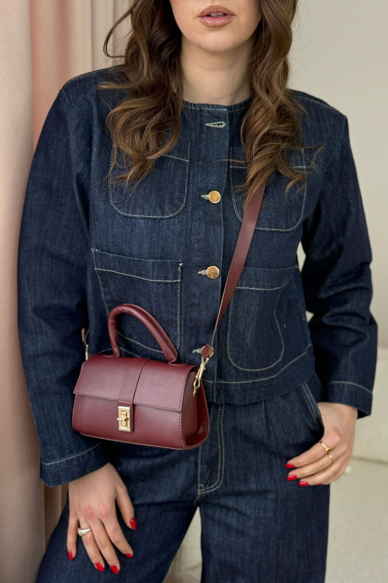 ÇANTE LEKURE E THJESHTE PER FEMRA NE NGJYRE VISHNJE - 2