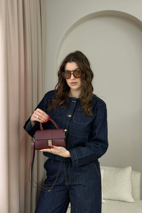 ÇANTE LEKURE E THJESHTE PER FEMRA NE NGJYRE VISHNJE - 4