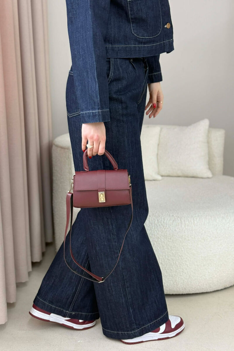 ÇANTE LEKURE E THJESHTE PER FEMRA NE NGJYRE VISHNJE - 5