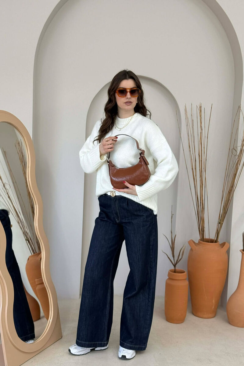 ÇANTË LËKURE E THJESHTË PËR FEMRA NË NGJYRËN KAFE - 2