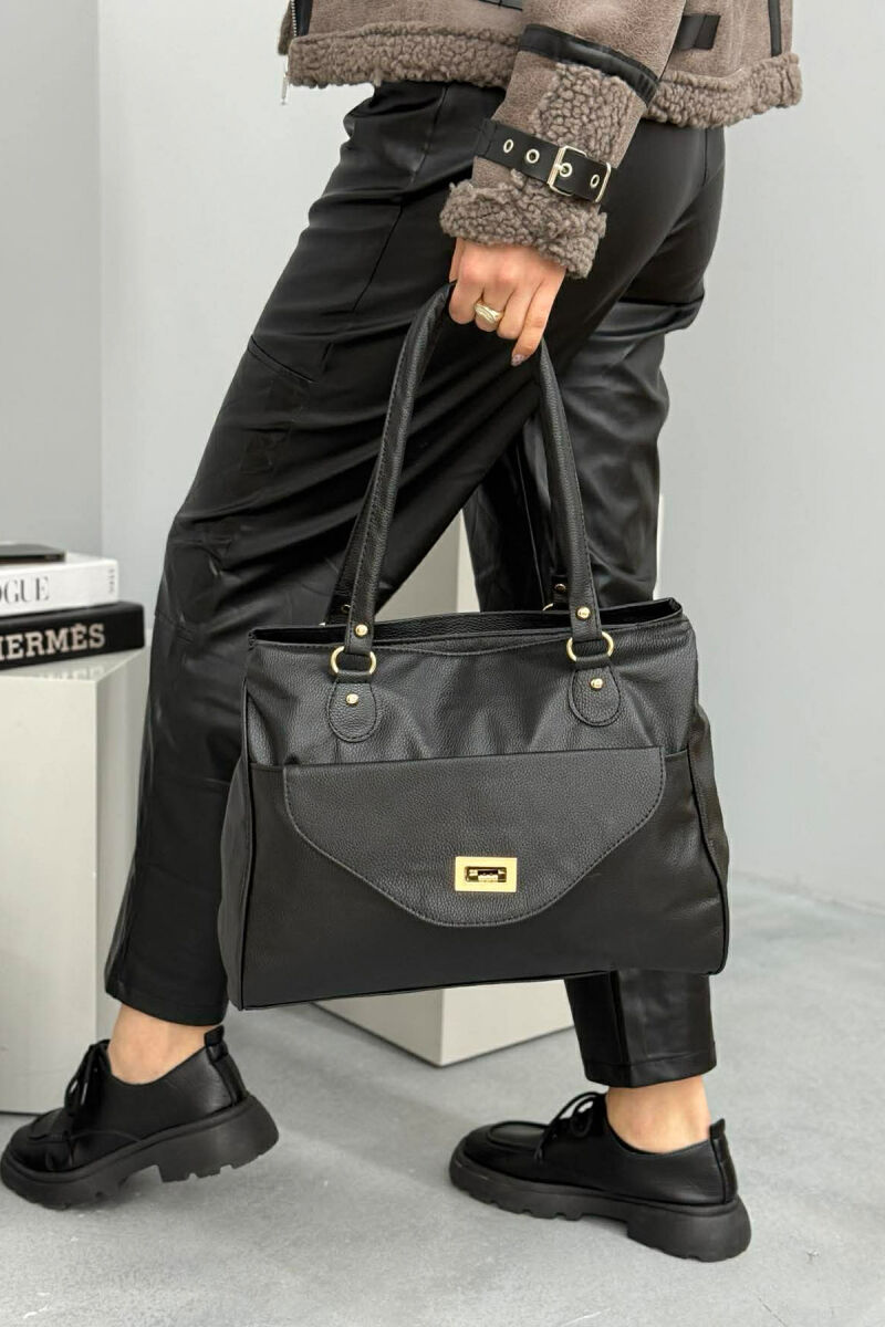 ÇANTE LEKURE NJE NGJYRESHE PER FEMRA NE NGJYRE TE ZEZE - 3