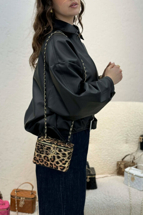 ÇANTE NJE NGJYRESHE LEKURE PER FEMRA ME DIZJAN LEOPARD - 8
