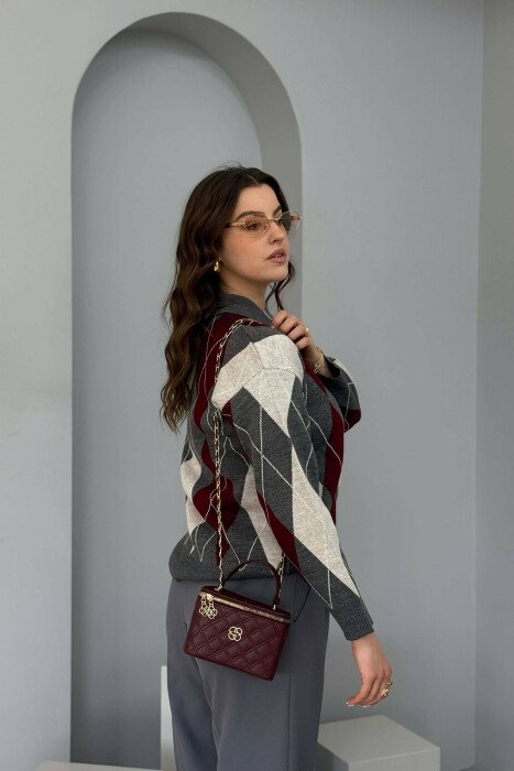 ÇANTE NJE NGJYRESHE LEKURE PER FEMRA NE NGJYRE VISHNJE - 5