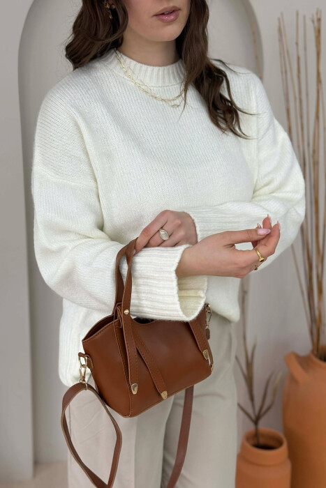 ÇANTE NJE NGJYRESHE LEKURE PER FEMRA NE NGJYRE KAFE - 5