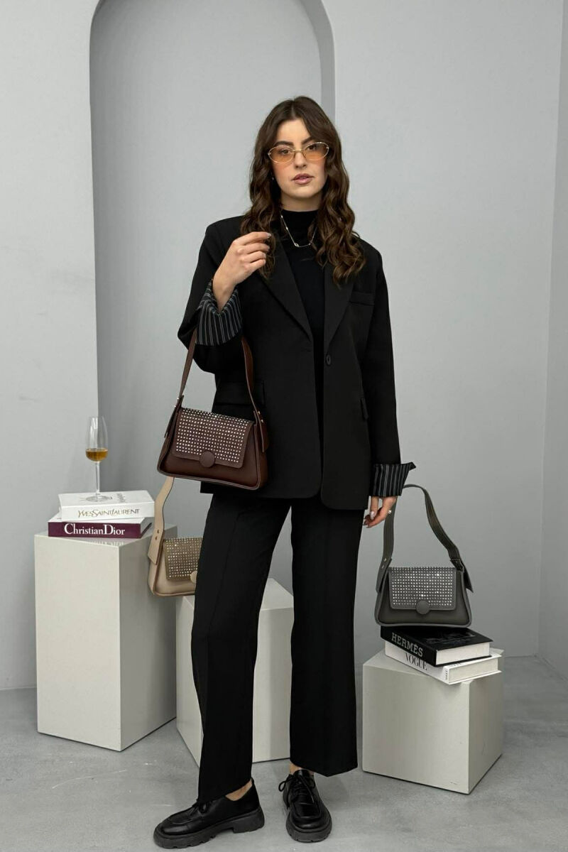 ÇANTE NJE NGJYRESHE ME SHKELQIM PER FEMRA NE NGJYRE KAFE TE ERRET - 4