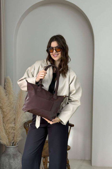 ÇANTE NJE NGJYRESHE ME ZINXHIR PER FEMRA NE NGJYRE KAFE TE ERRET - 2