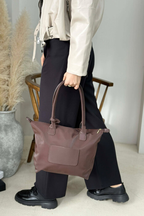 ÇANTE NJE NGJYRESHE ME ZINXHIR PER FEMRA NE NGJYRE KAFE TE ERRET - 3