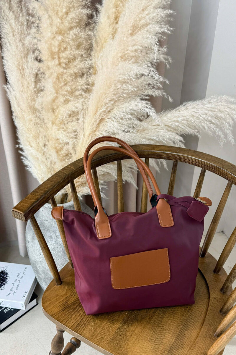 ÇANTE NJE NGJYRESHE ME ZINXHIR PER FEMRA NE NGJYRE VISHNJE ME KAFE - 3