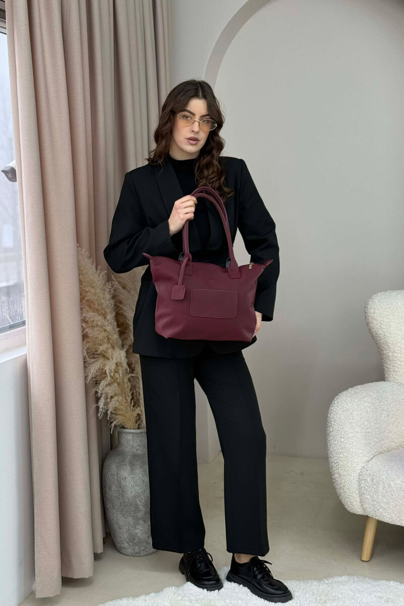 ÇANTE NJE NGJYRESHE ME ZINXHIR PER FEMRA NE NGJYRE VISHNJE - 2