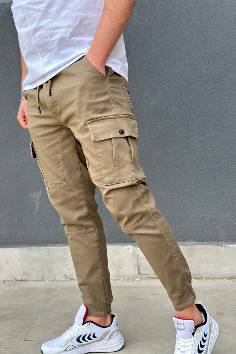 CARGO ONE COLOR POCKET MEN CARGO PANTS GREEN/JESHILE - 2