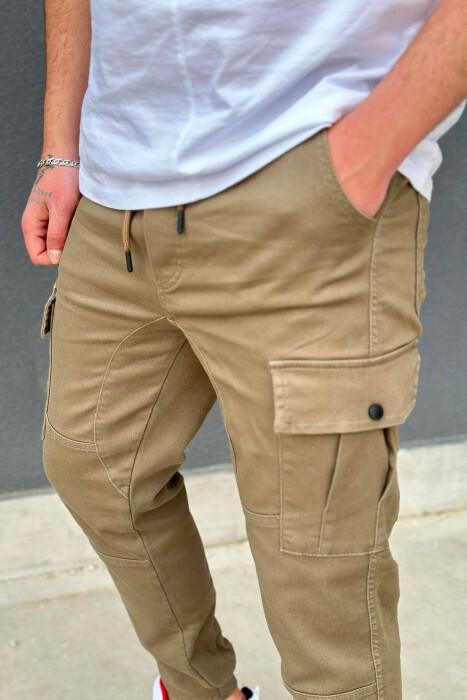 CARGO ONE COLOR POCKET MEN CARGO PANTS GREEN/JESHILE - 4