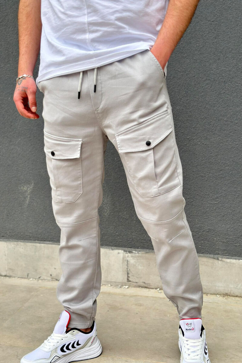 CARGO ONE COLOR POCKET MEN CARGO PANTS GREY/GRI - 2