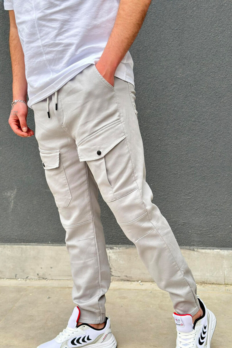 CARGO ONE COLOR POCKET MEN CARGO PANTS GREY/GRI - 3