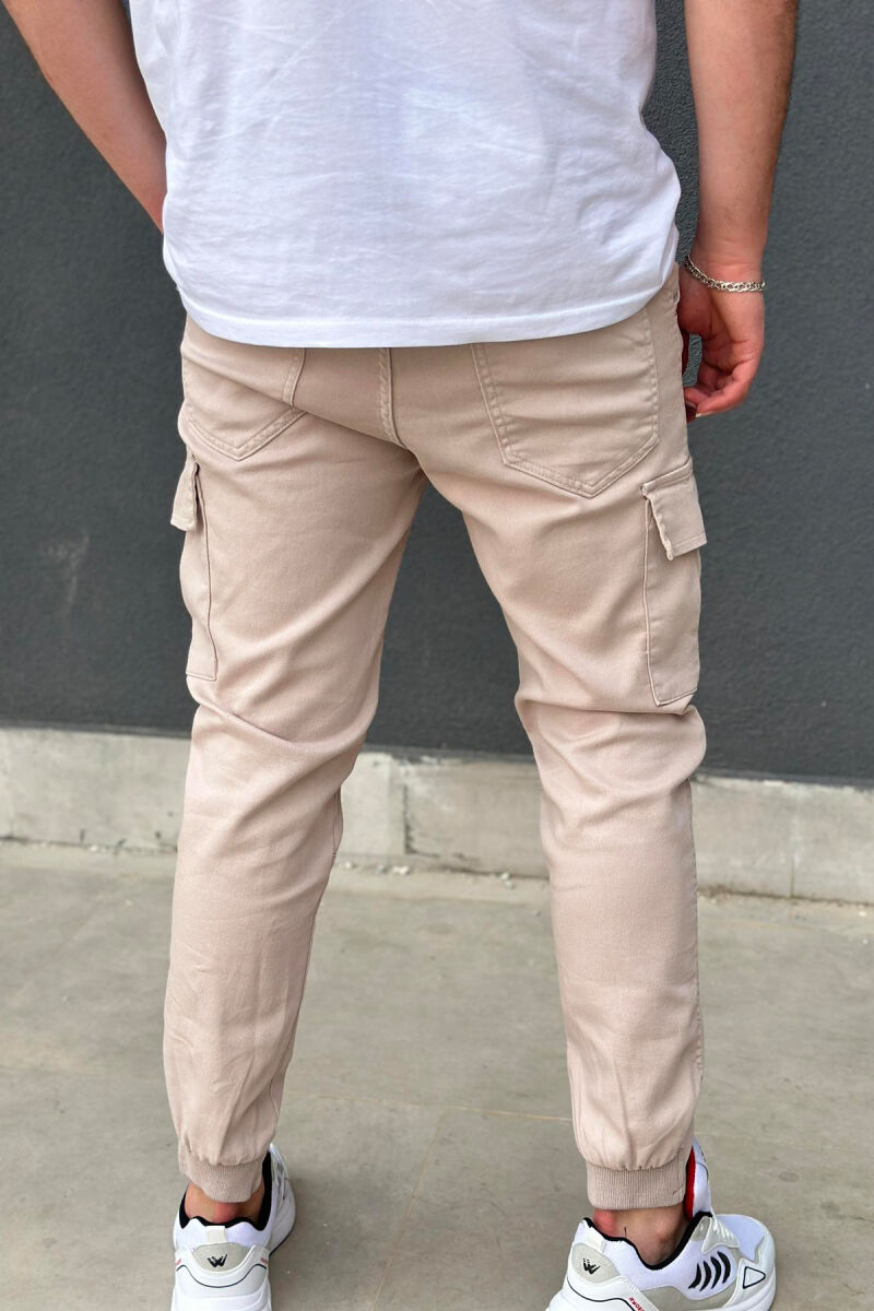 CARGO ONE COLOR POCKET MEN CARGO PANTS LIGHT BEIGE/BZHZB - 3