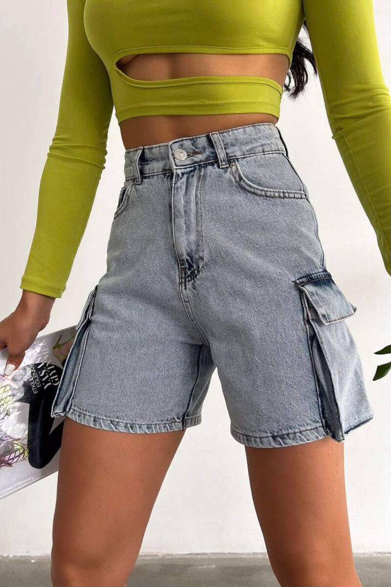 CARGO WOMAN SHORTS LIGHTBLUE/BZ - 3