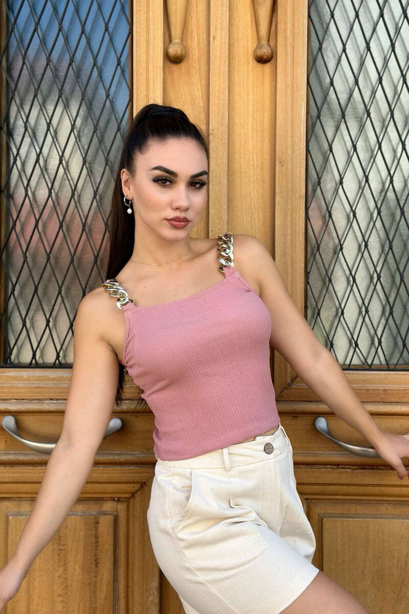 CHAIN DETAIL WOMEN TANK TOP VINEGAR/UTHULL - 1