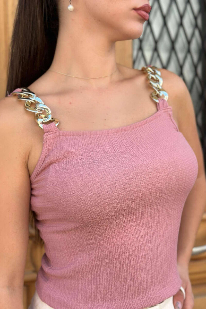 CHAIN DETAIL WOMEN TANK TOP VINEGAR/UTHULL - 2