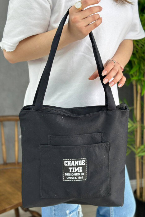 CHANGR TIME WOMAN TOTE BAG BLACK/ E ZEZE 