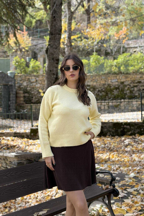 CHERRY LOGO ROUND NECK WOMEN SWEATER YELLOW/E VERDHE - 2