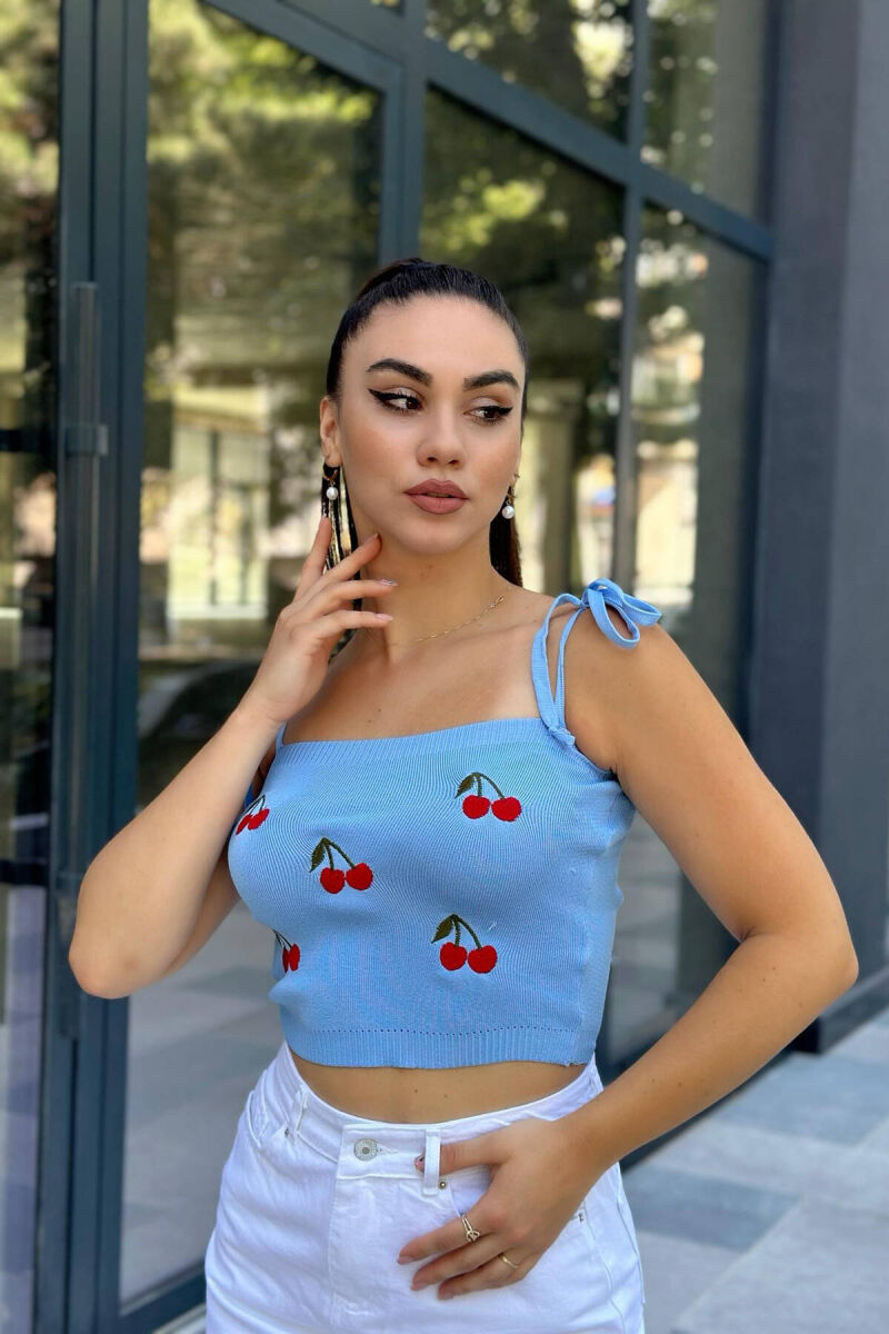 CHERRY WOMAN TANK TOP BABY BLUE/BLU BY - 2