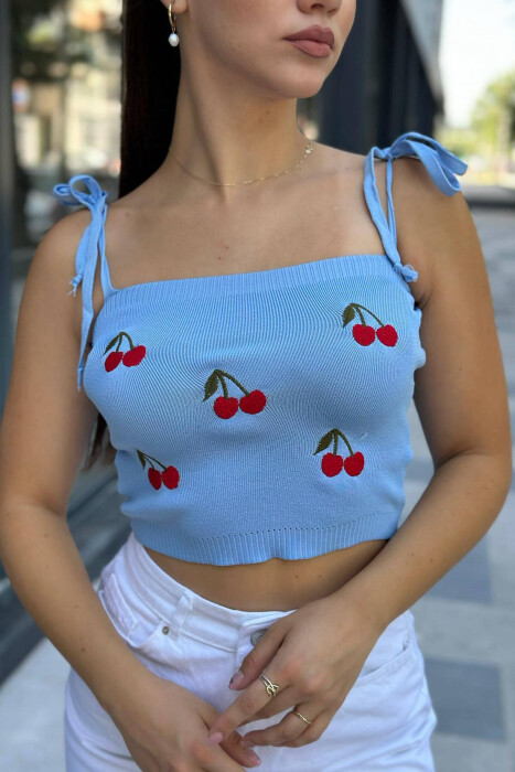 CHERRY WOMAN TANK TOP BABY BLUE/BLU BY - 3