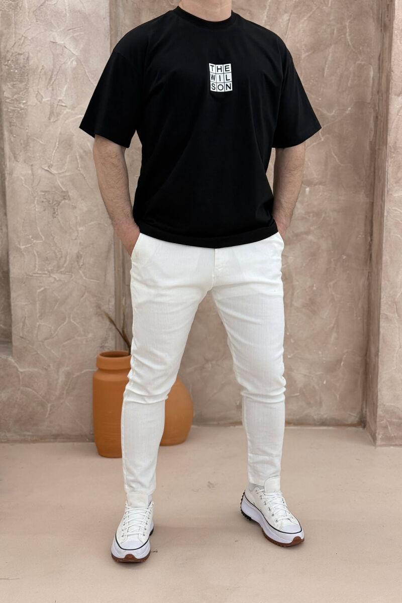 CHEST SQUARE BADGE ONE COLOR MEN T-SHIRT BLACK/ E ZEZE - 2
