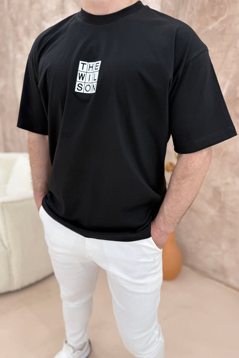 CHEST SQUARE BADGE ONE COLOR MEN T-SHIRT BLACK/ E ZEZE - 4