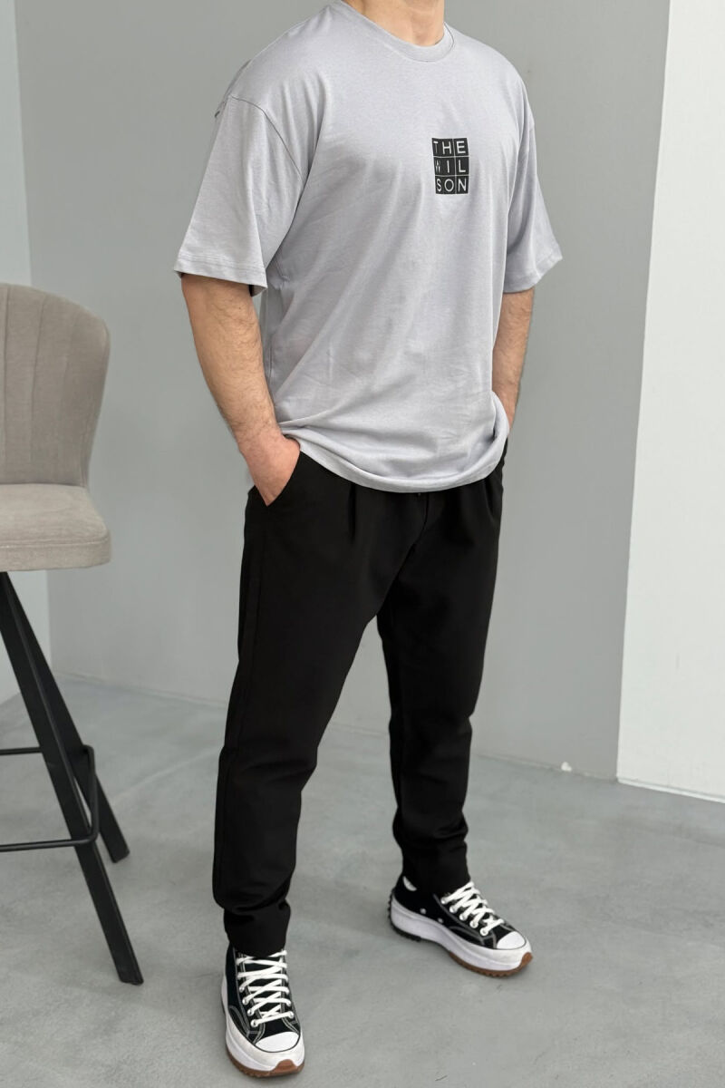 CHEST SQUARE BADGE ONE COLOR MEN T-SHIRT GREY/GRI - 2