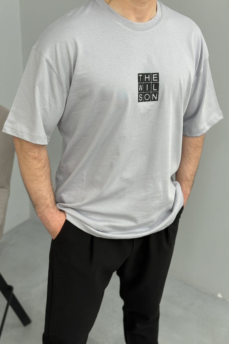 CHEST SQUARE BADGE ONE COLOR MEN T-SHIRT GREY/GRI - 4
