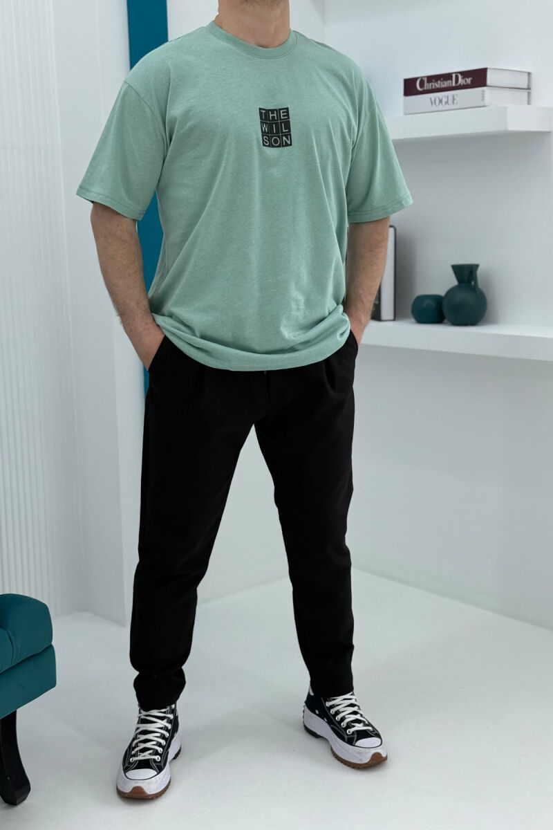 CHEST SQUARE BADGE ONE COLOR MEN T-SHIRT MINT/MENTE - 2
